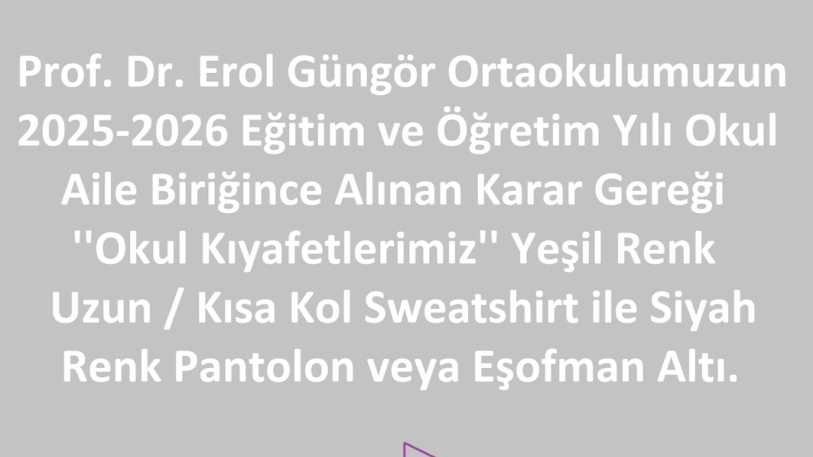 OKUL KIYAFETLERİMİZ